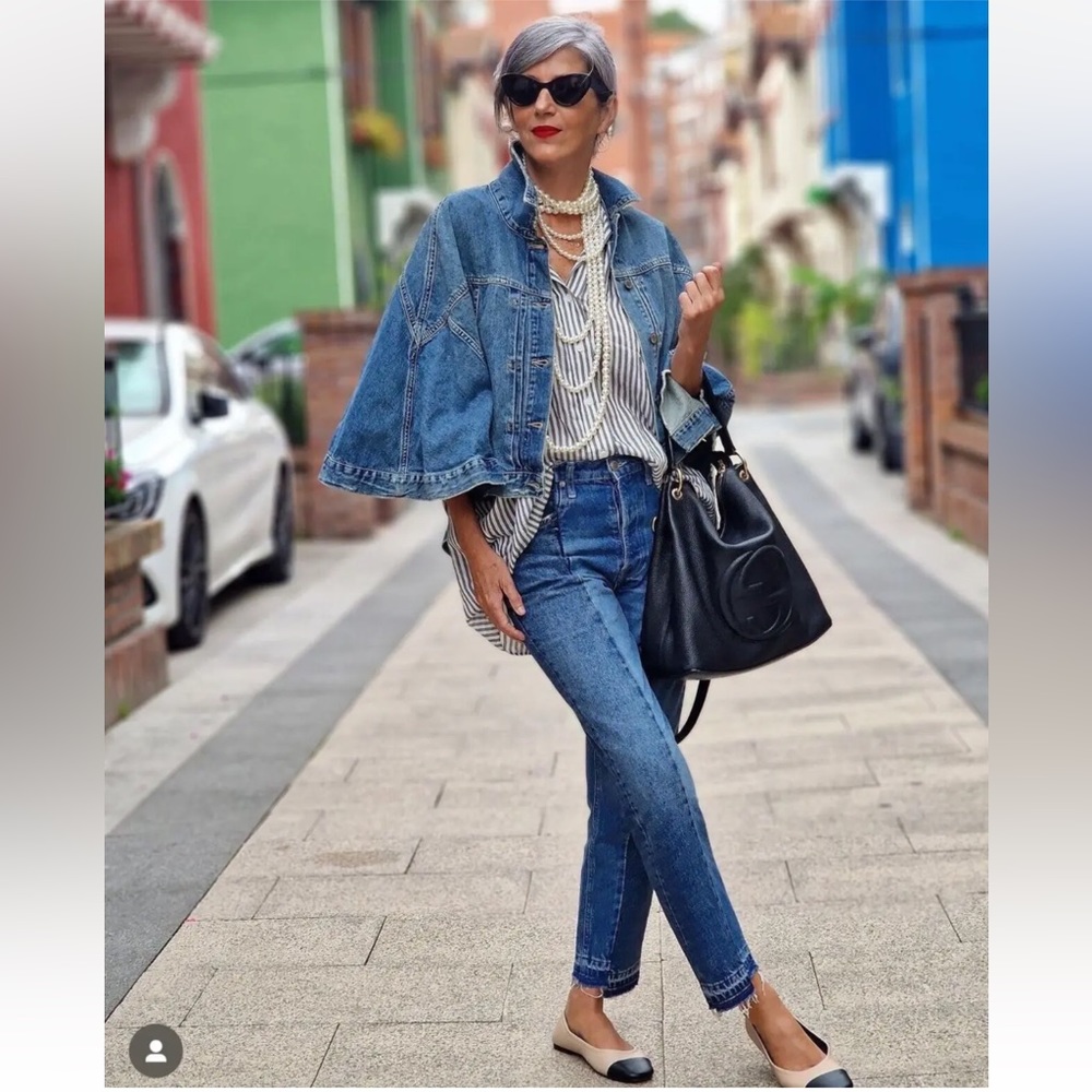 Zara ASYMMETRICAL DENIM CAPE NWT Limited Edition Size Medium Bloggers Favorite - Picture 6 of 13